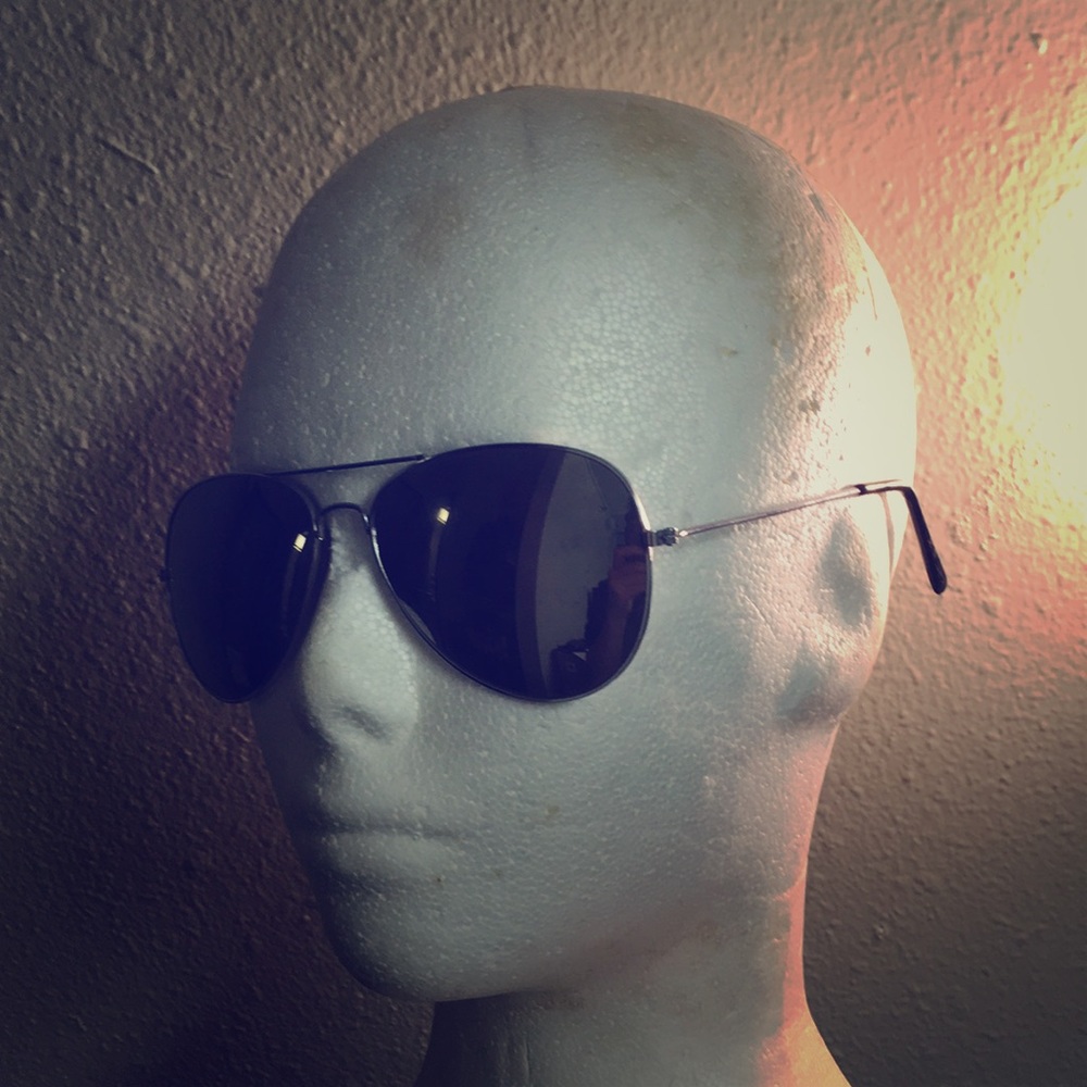 ✅ AVIATOR Vintage Metal Framed Silver Sunglasses Cool Shades Reflective Lens VTG